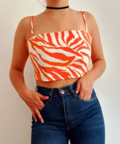 Top cebra naranja