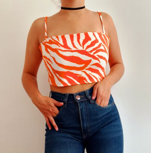 Top cebra naranja