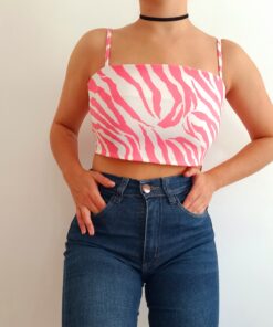 Top cebra rosa